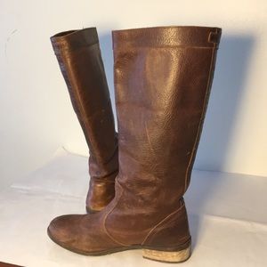 Diesel brown leather tall boots 39